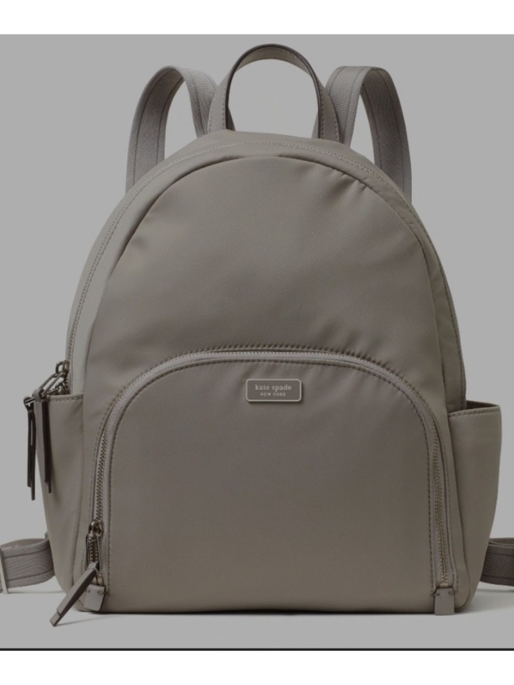IN GREAT CONDITION! KATE SPADE LARGE “DAWN” LIGHT GRAY WATER RESISTANT BACKPACK
